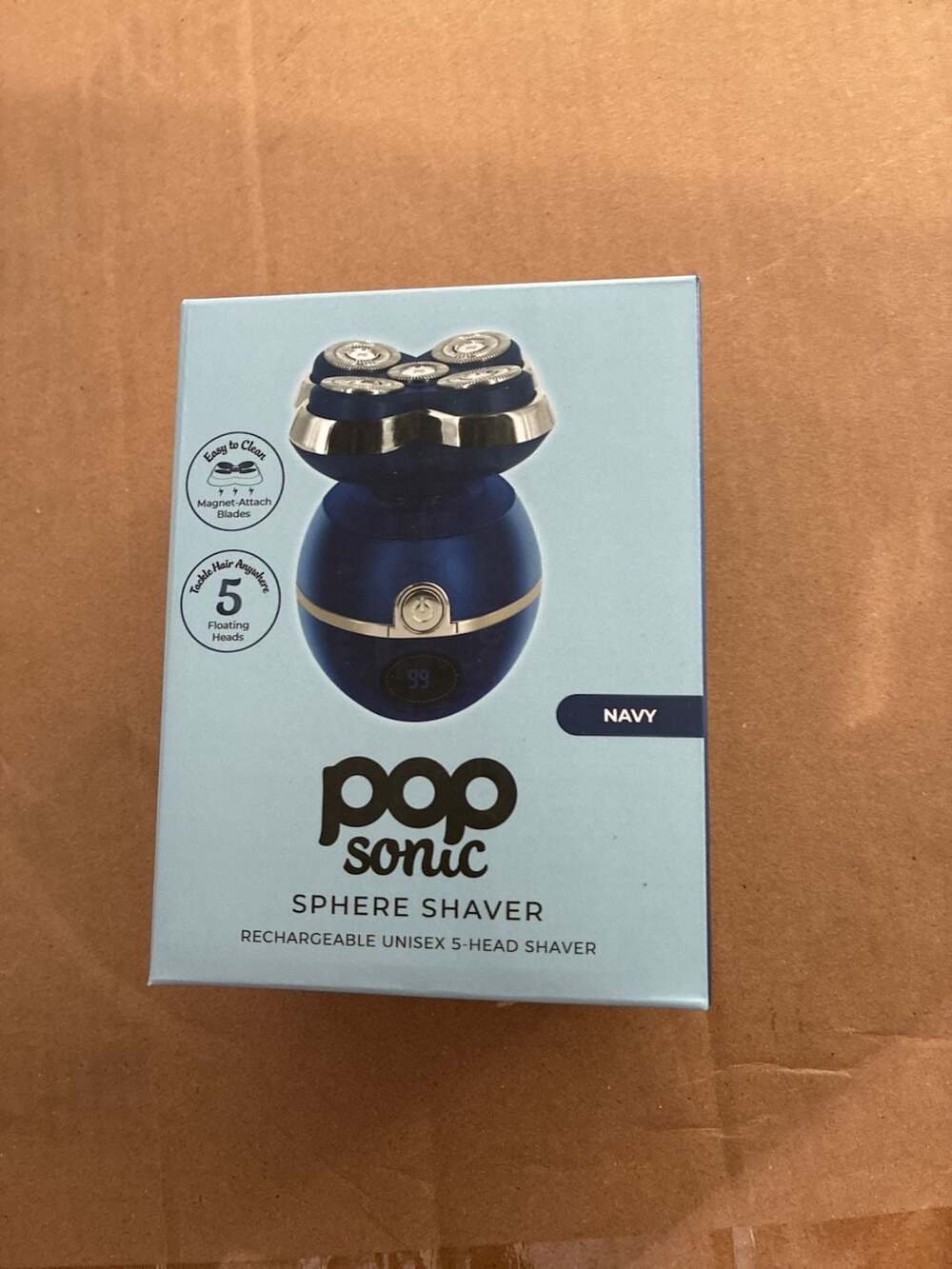 Pop Sonic Sphere Shaver Rechargeable Unisex 5-Head Shaver - Navy